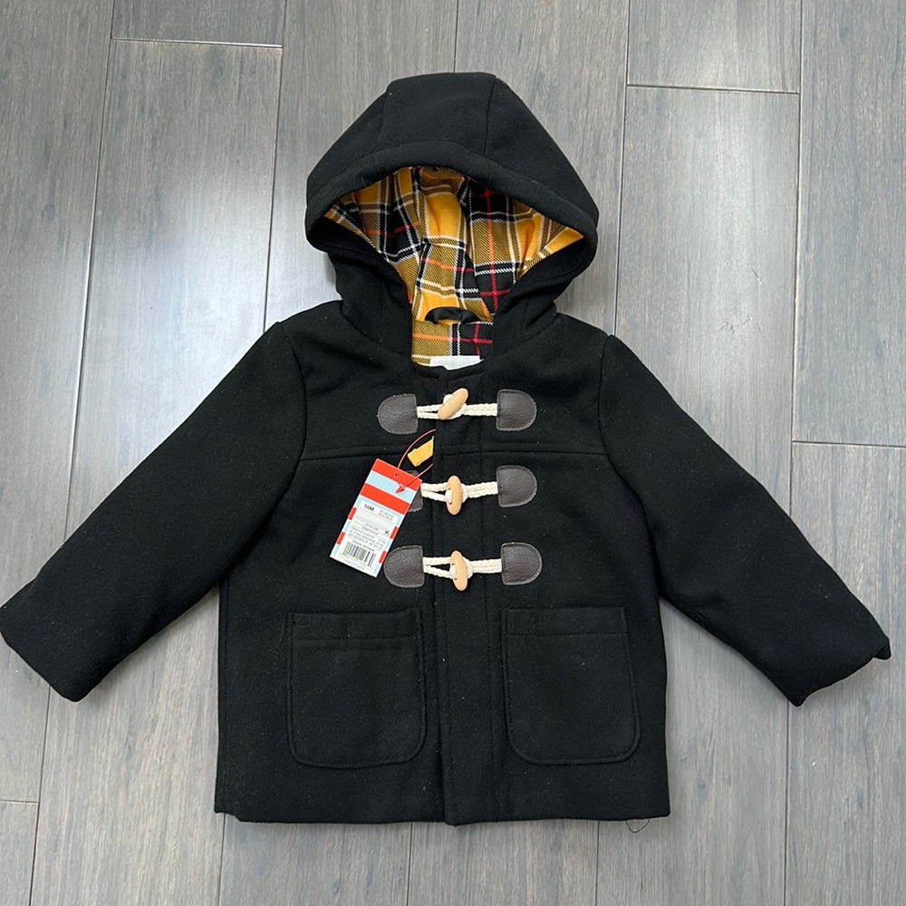 NWT New Black Cat & Jack Target Jacket Duffle Coat Peacoat Size 18 Months